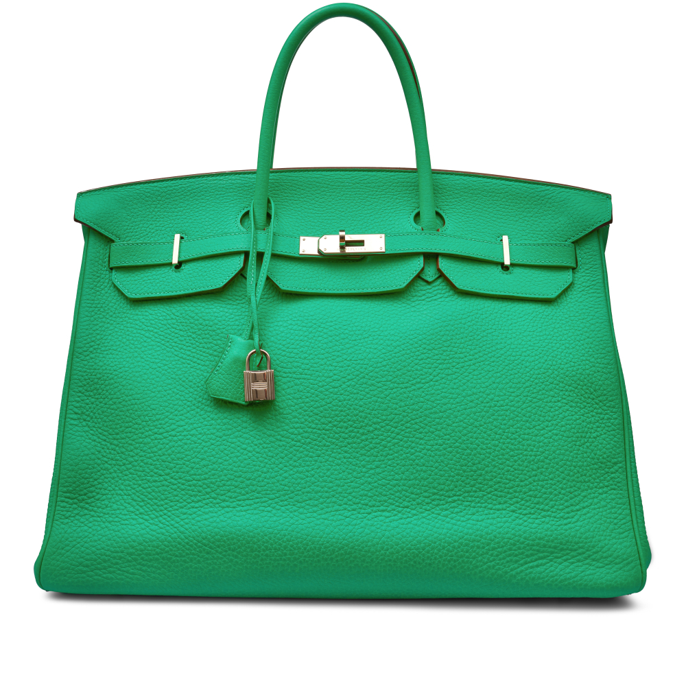 Hermès  Vert Menthe Clémence Birkin 40 Palladium Hardware, 2012