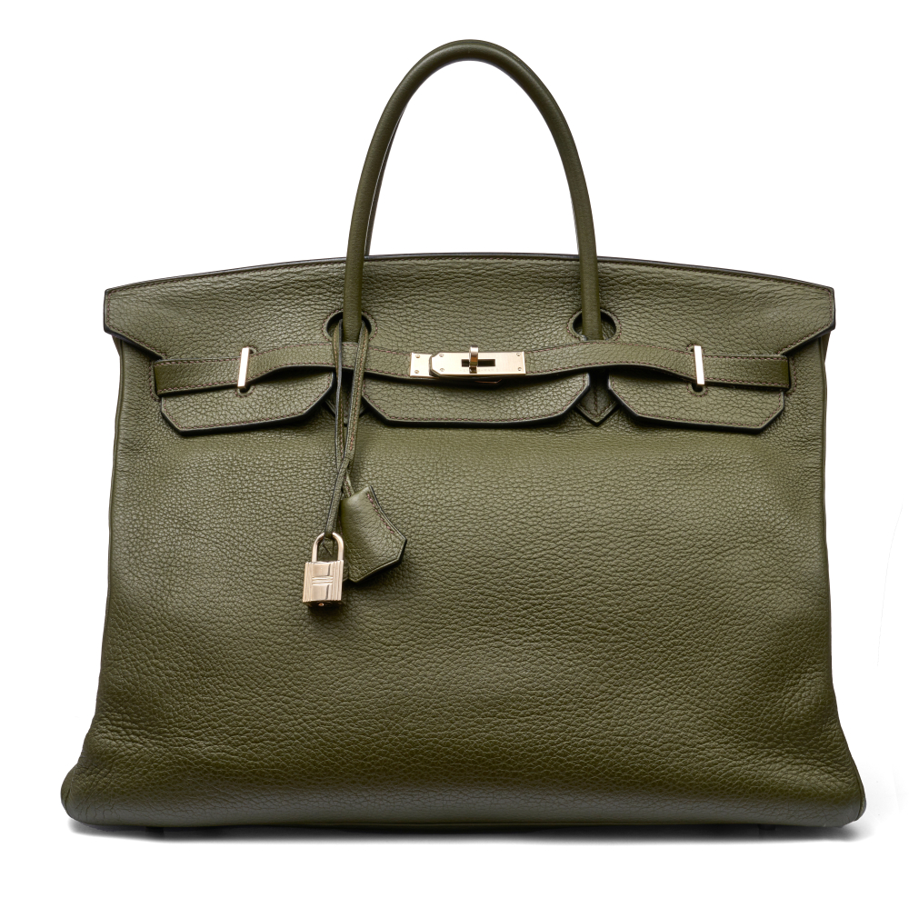 Hermès  Vert Olive Togo Birkin 40 Palladium Hardware, 2007