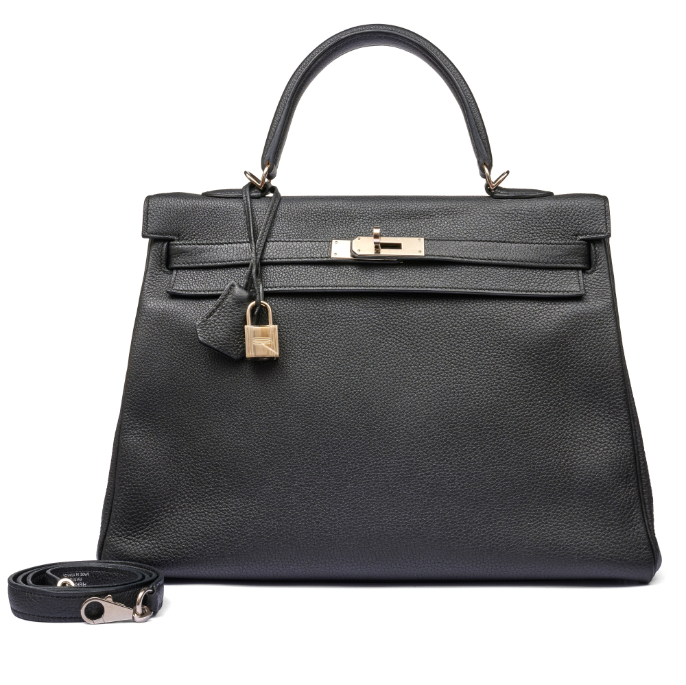 Hermès  Black Togo Kelly 35 Retourné Palladium Hardware, 2017