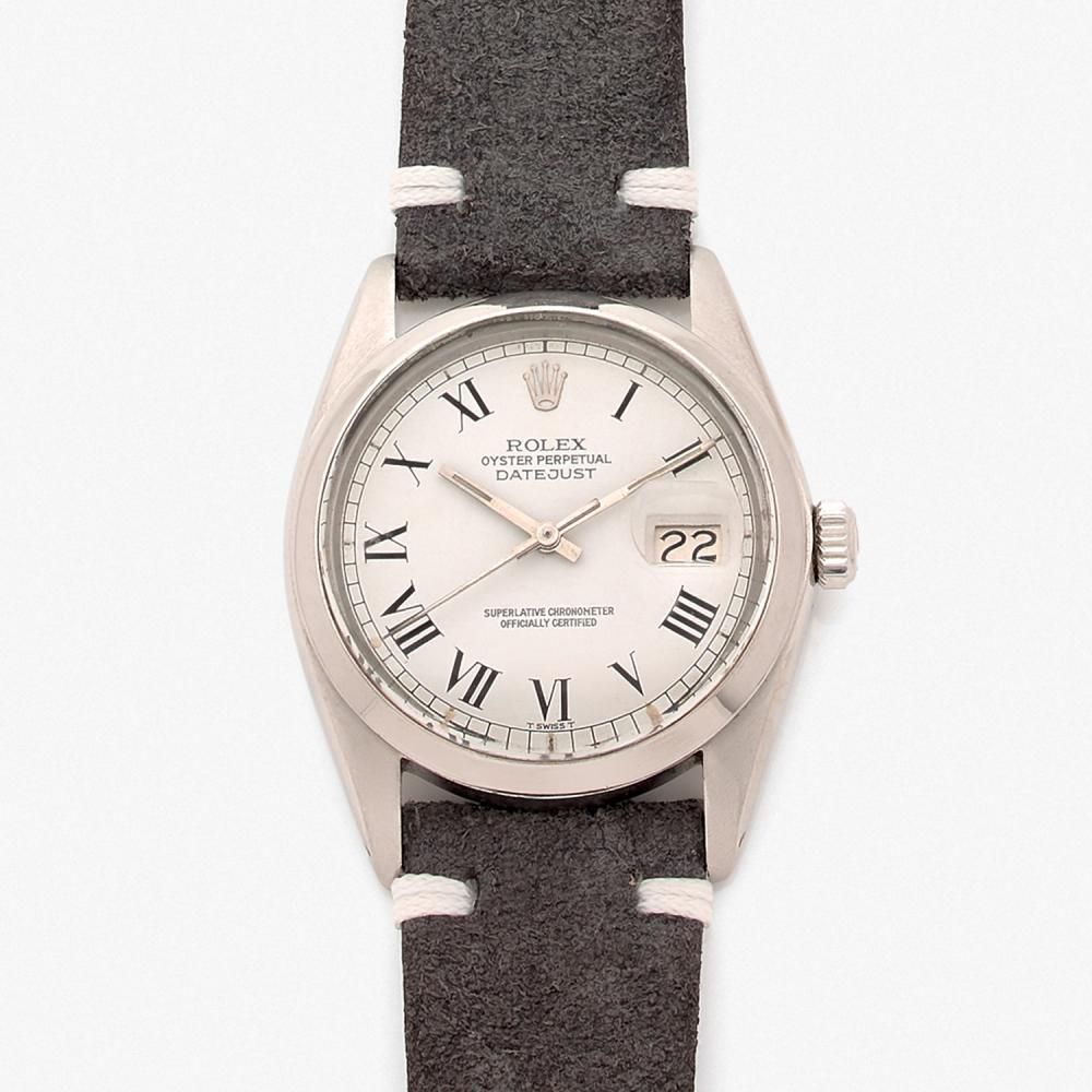 ROLEX DATEJUST. REF. 16000. BUCKLEY DIAL A stainless steel self winding wristwatch by Rolex, circa 1978.