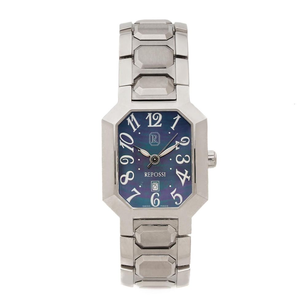 REPOSSI A stainless steel quartz wristwatch with mother of pearl dial by Repossi. New condition.