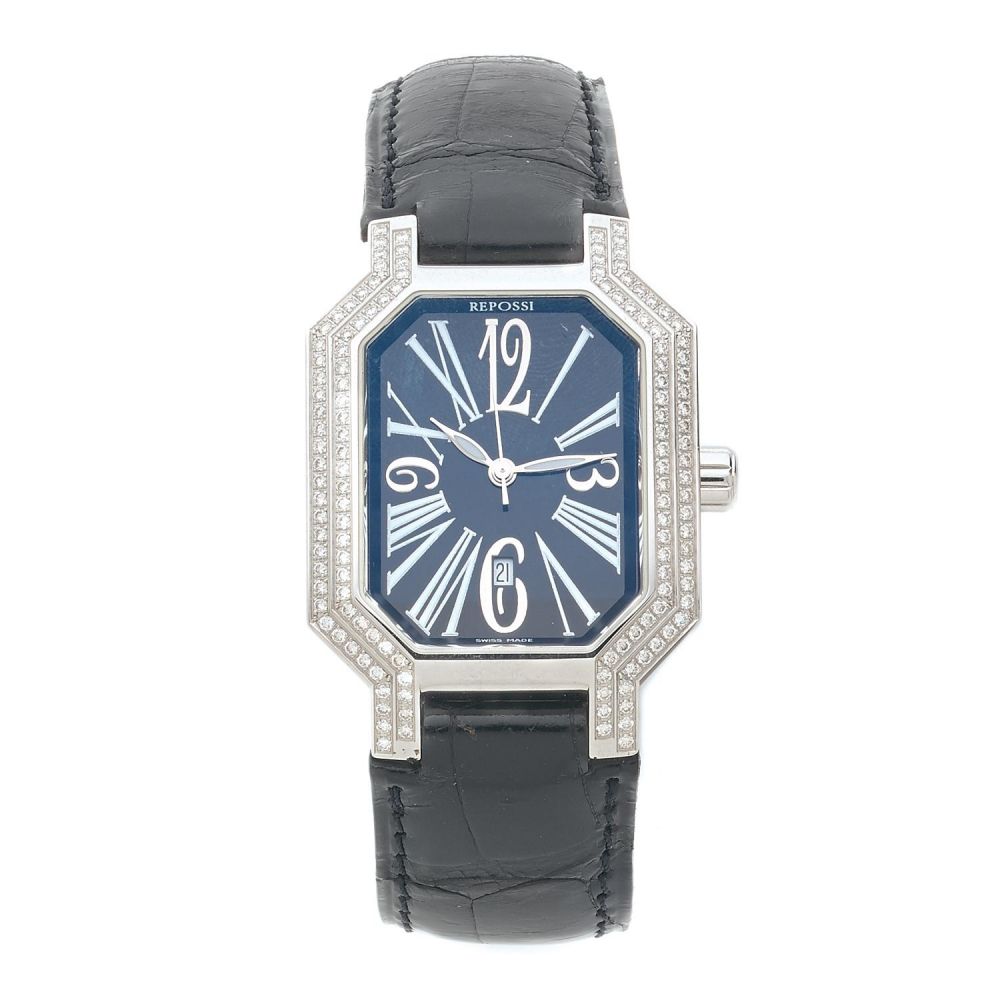 REPOSSI A stainless steel and diamond quartz wristwatch by Repossi.