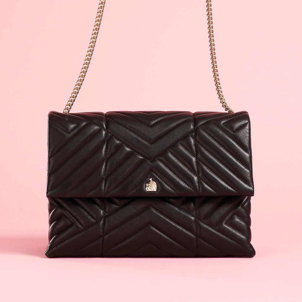 LANVIN Sugar handbag in black quilted leather