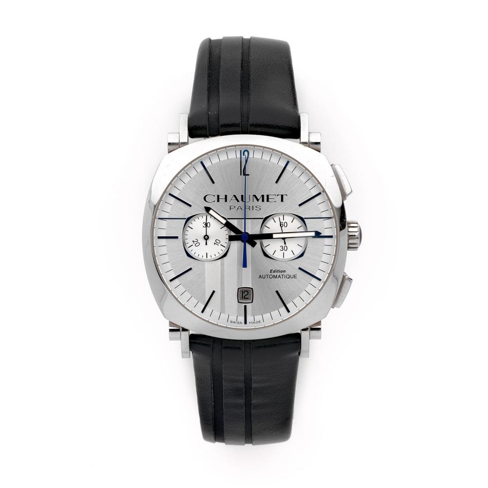 CHAUMET DANDY CHRONOGRAPHE A stainless steel self winding wristwatch by Chaumet.