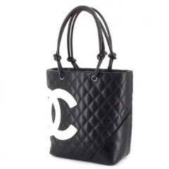 Chanel White Quilted Leather and Python Small Ligne Cambon Tote Chanel