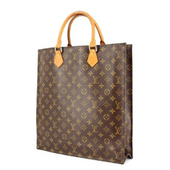 Lot - Vintage Louis Vuitton monogram canvas Sac Plat tote with rolled  leather handles