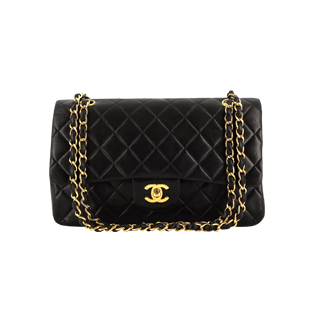 Timeless Chanel Black Satin Baguette Pochette Beaded Shoulder Hand